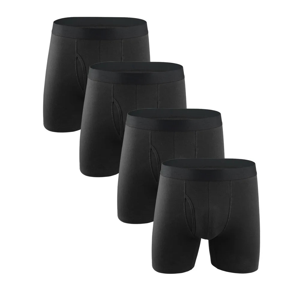 Boxer long en coton pour homme, sous-vêtement masculin
