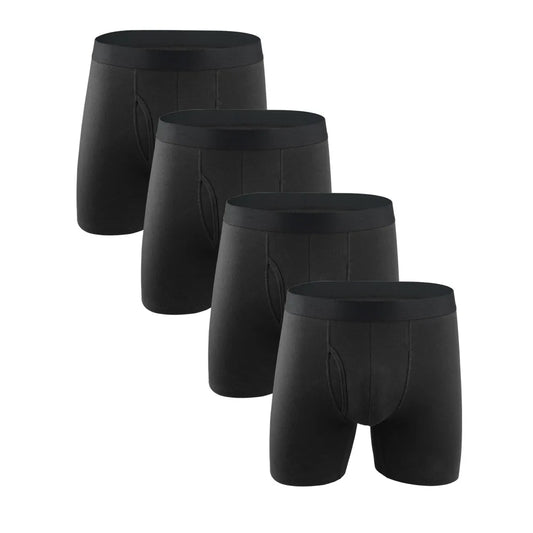 Boxer long en coton pour homme, sous-vêtement masculin